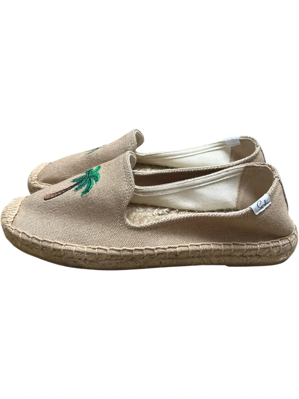 Sea Star Canvas Palm Embroidered Espadrilles